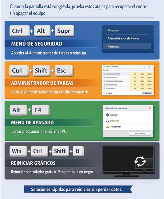 teclas para forzar el reinicio de un ordenador bloqueado